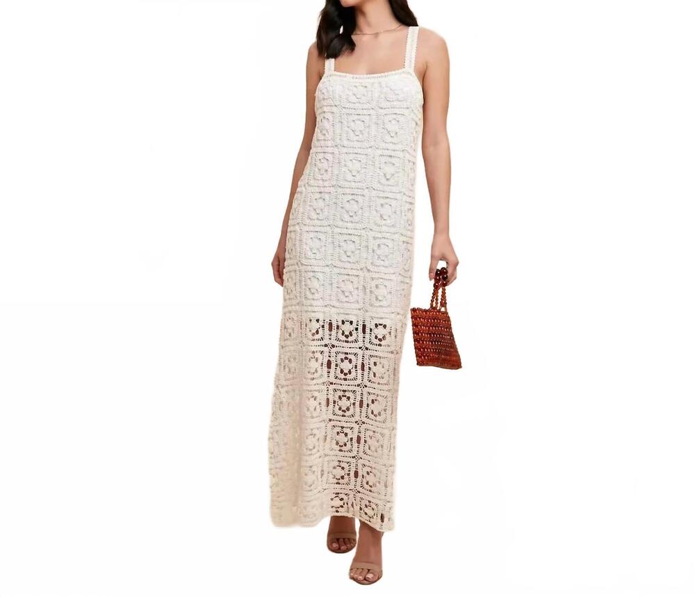 NEW IN-LOOM lola crochet maxi dress in white